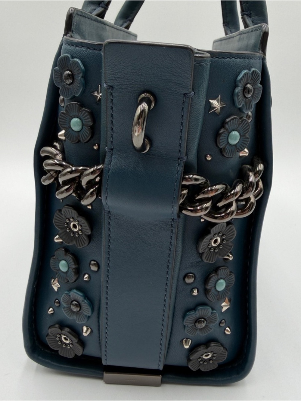 Coach Swagger 27 Satchel, Mineral Blue w/dustbag - Picture 5 of 6